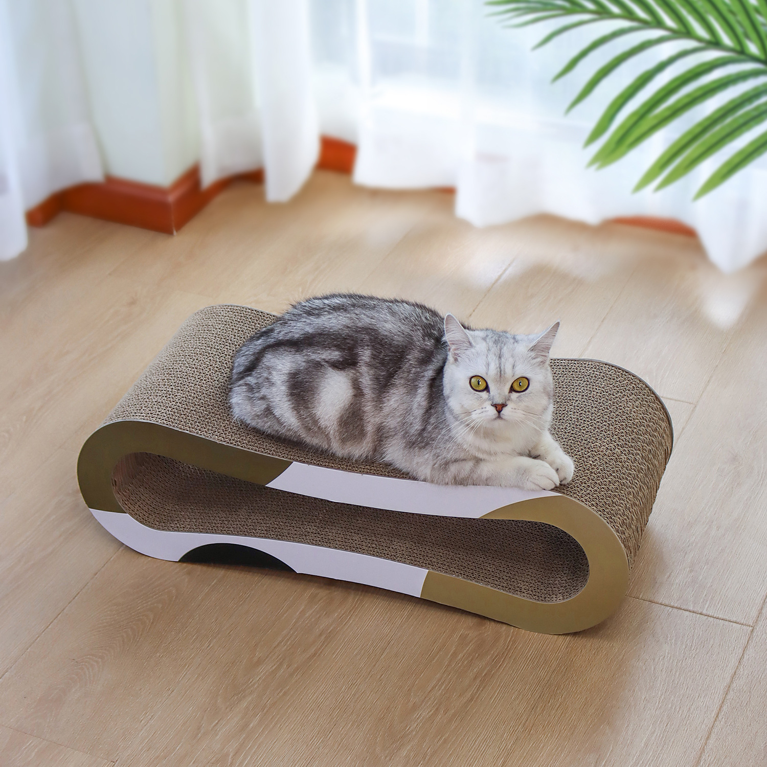 メイン画像:6枚目:猫の爪研ぎ 八の字型猫用爪研ぎ兼ベッド
