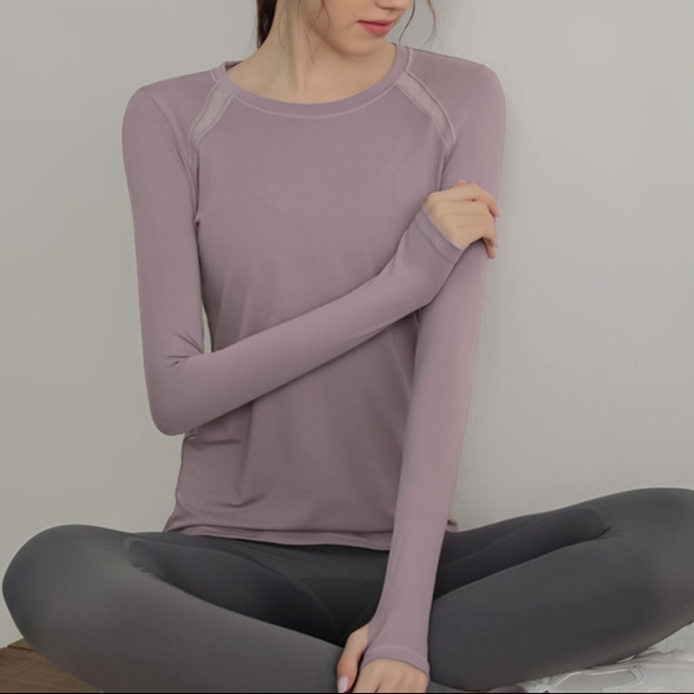 ピラティスウェア しなやか動きやすい伸縮性抜群長袖トップス