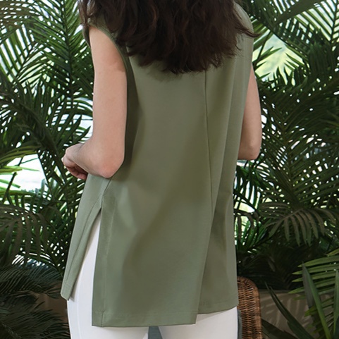 ピラティスウェア バックオープンデザイン透け感半袖Tシャツ