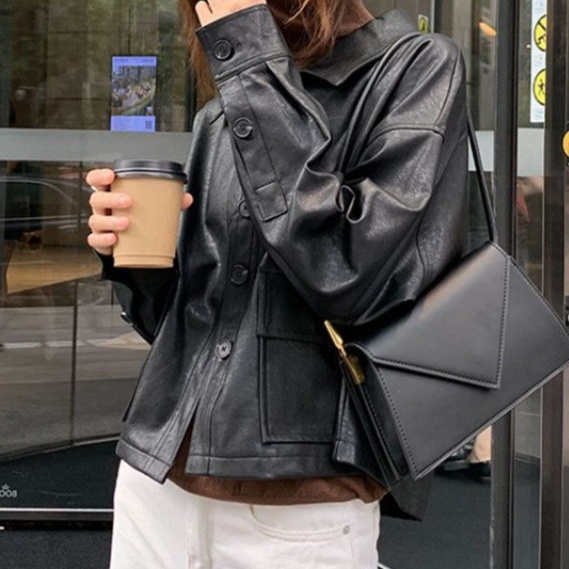 レザーファッション クラシカル金釦レザージャケット