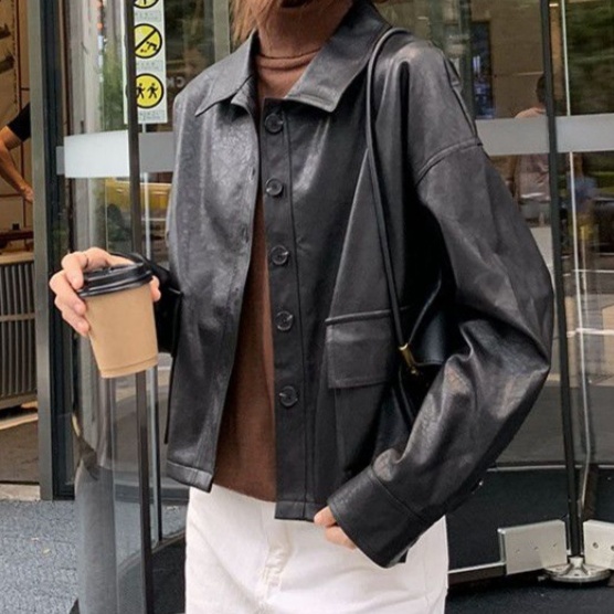 レザーファッション クラシカル金釦レザージャケット