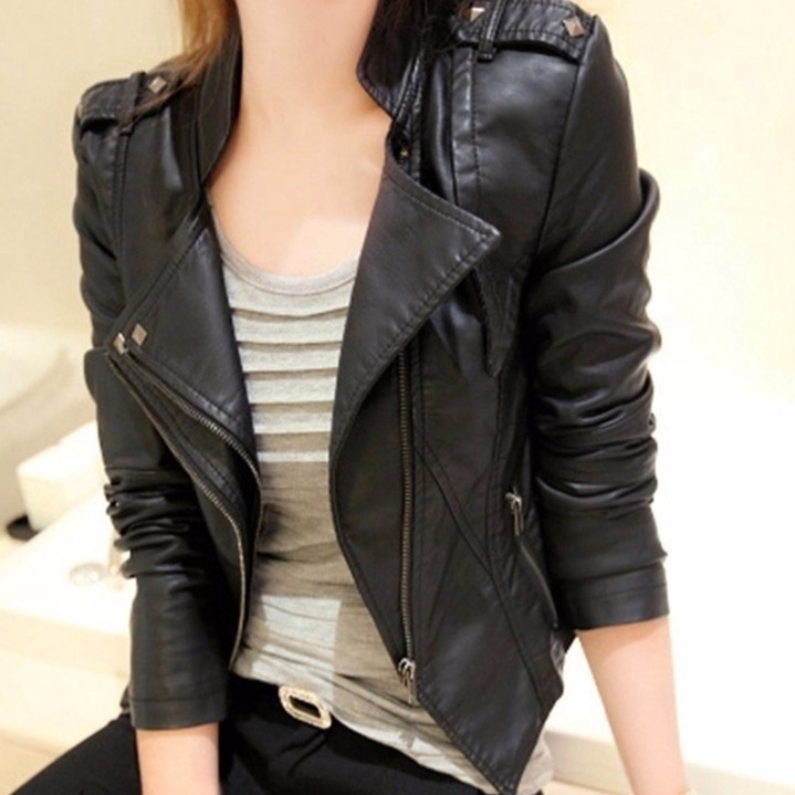 レザージャケット/アウター クラシックスタイル細身ライダース