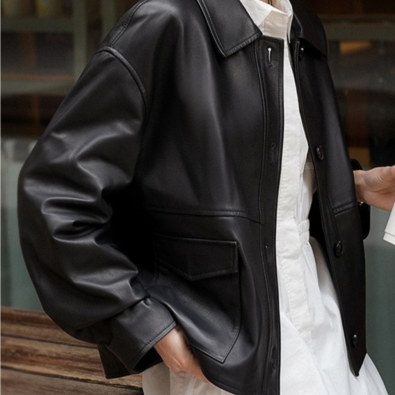 レザーファッション 上質な光沢感のある柔らか本革ジャケット