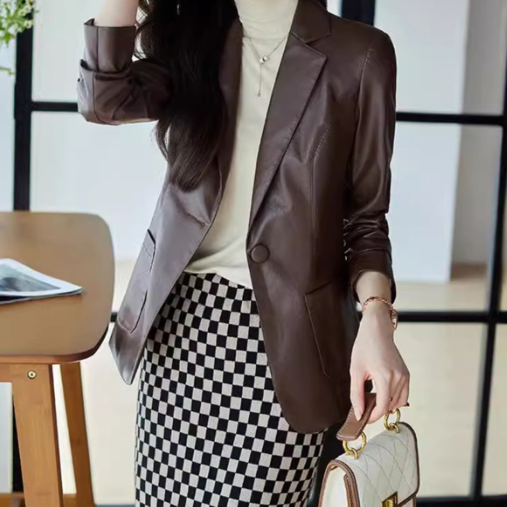 レザーファッション 上質レザー調フォーマルジャケット