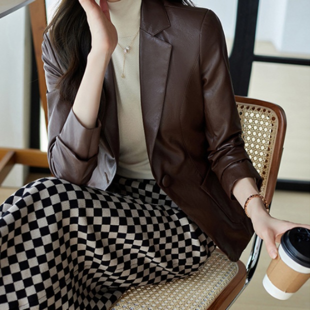 レザーファッション 上質レザー調フォーマルジャケット