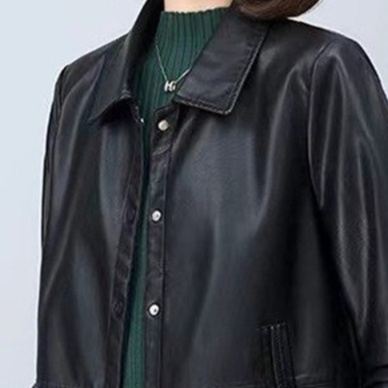 レザーファッション 柔らか素材の七分袖レザーシャツジャケット