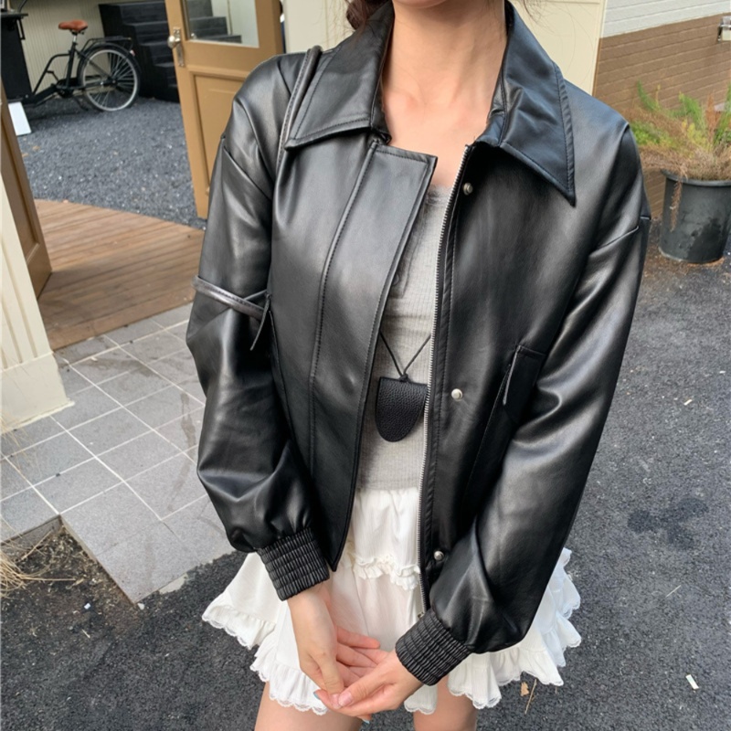 レザーファッション クラシカルレザーブルゾン