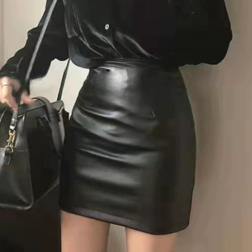 レザーファッション 上質フィット レザー ミニスカート