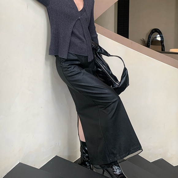 レザーファッション 上質なめらか フォーマル ロングスカート