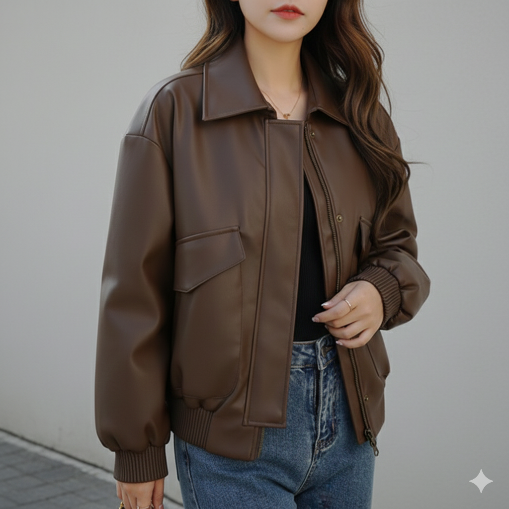 レザージャケット/アウター クラシカルレザーブルゾン