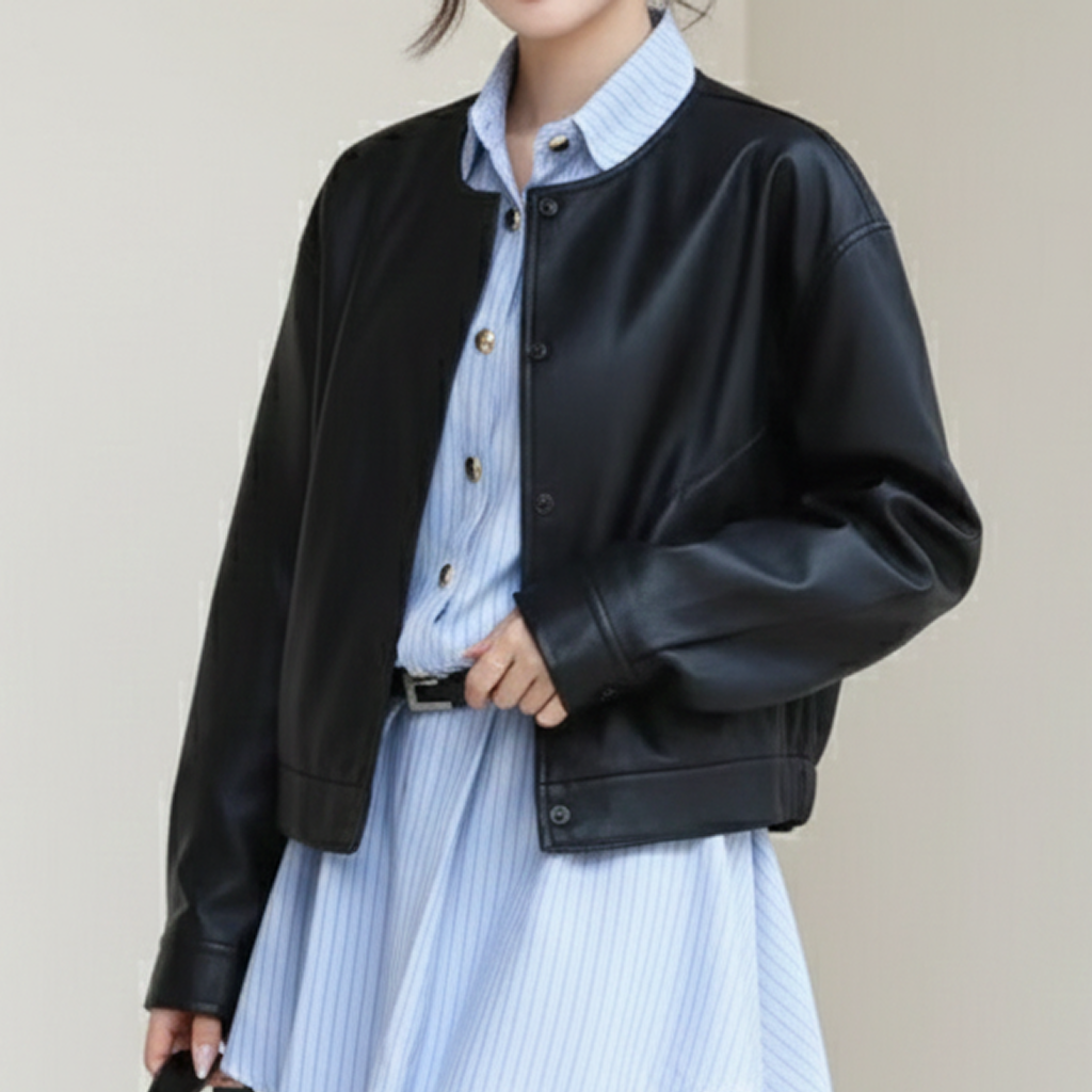 レザージャケット/アウター クラシックシルエット 革ジャケット