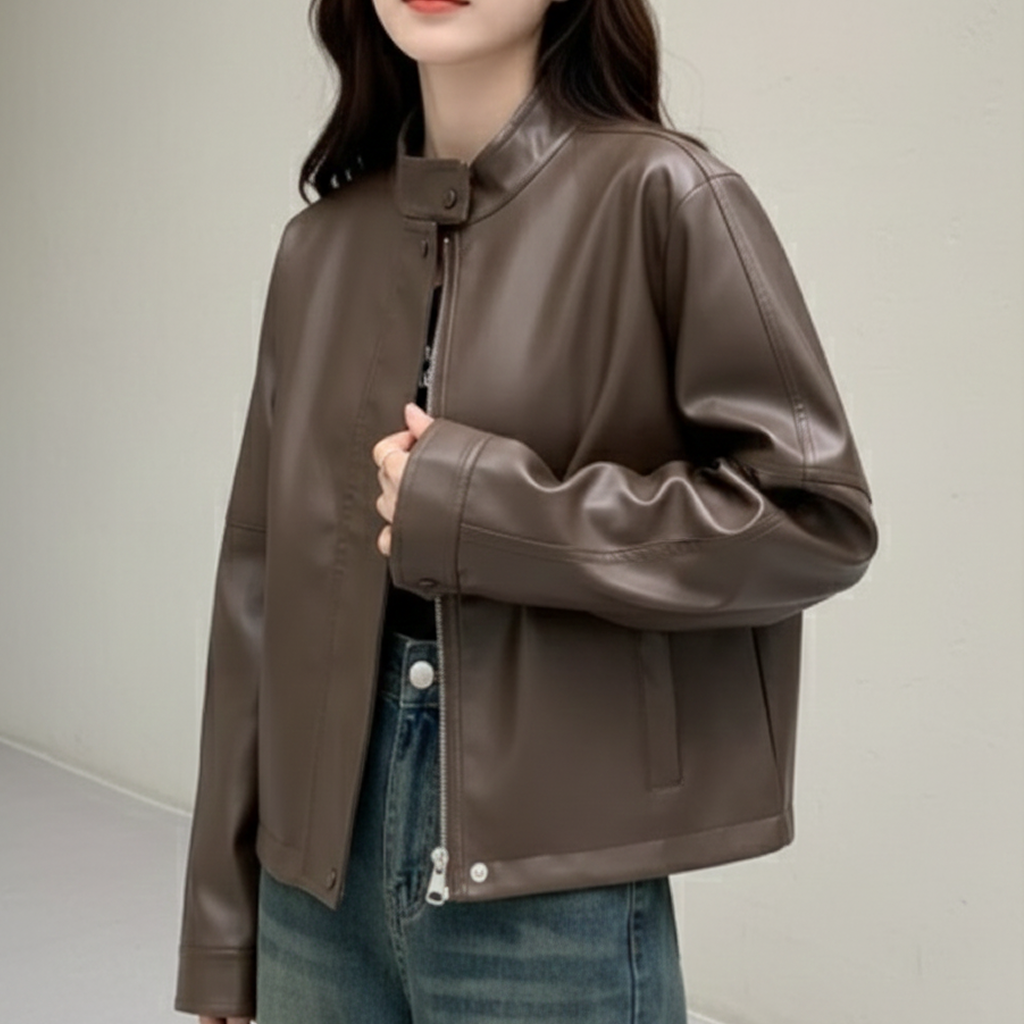 レザージャケット/アウター 流行りの柔らかデザイン ライダース