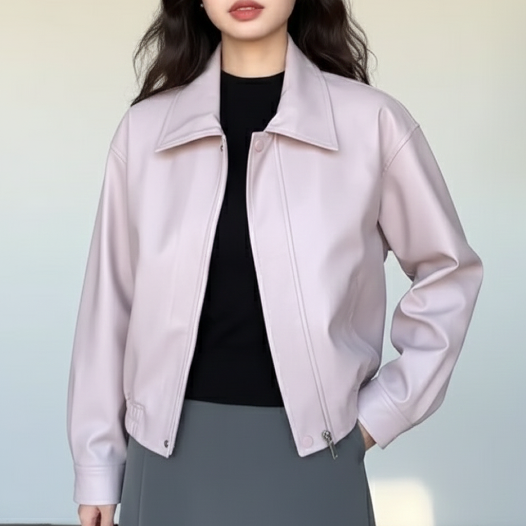 レザージャケット/アウター 上品な光沢感のある柔らかレザージャケット