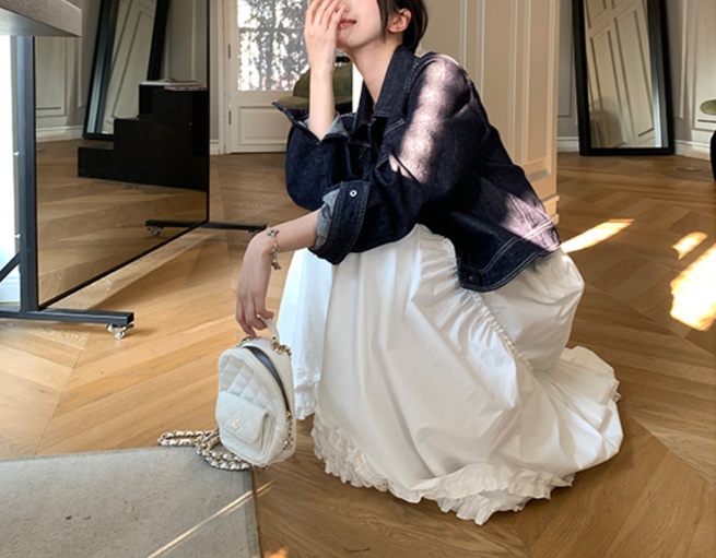 ロングスカート ティアードフリル裾 ロングシフォンスカート