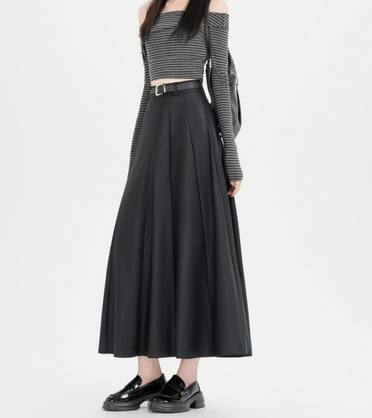 ロングスカート 上品シルエット ウエスト美人フレアスカート