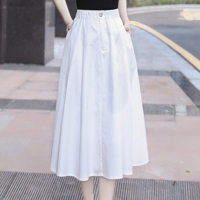 ロングスカート 優雅な揺れ感フレアスカート