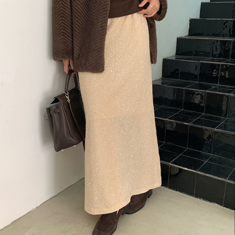 タイトスカート 光沢感のある大人ロングタイトスカート