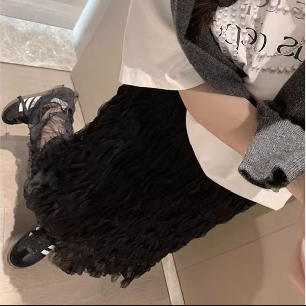 ロングスカート ウェーブ加工ロングプリーツスカート