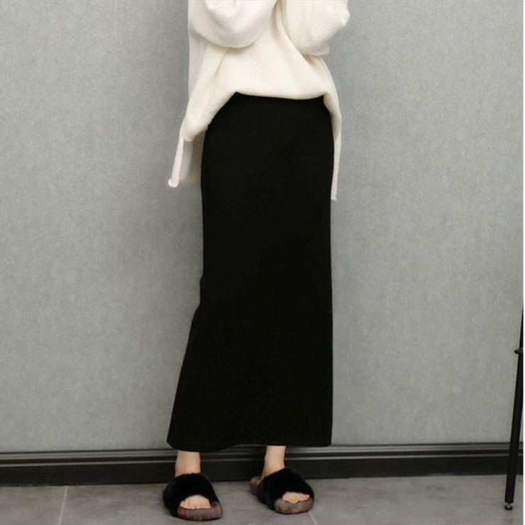 ロングスカート 柔らか素材のリラックスタイトスカート