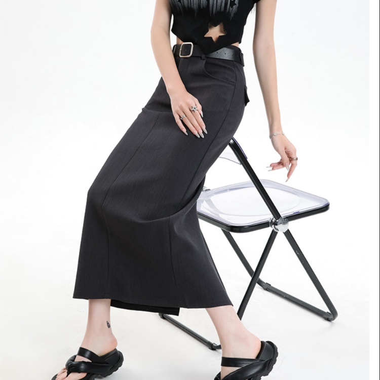 ロングスカート シンプル優雅マキシタイトスカート