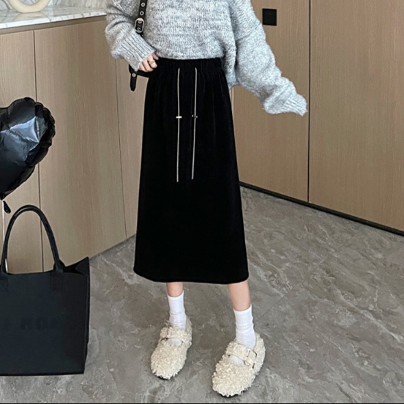 ロングスカート 洗練ミディ丈タイトスカート