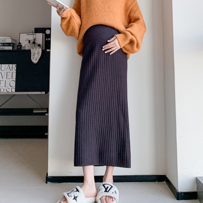 ロングスカート リブニットタイトスカート