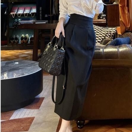 ロングスカート 上品シルエット ハイウエストタイトスカート