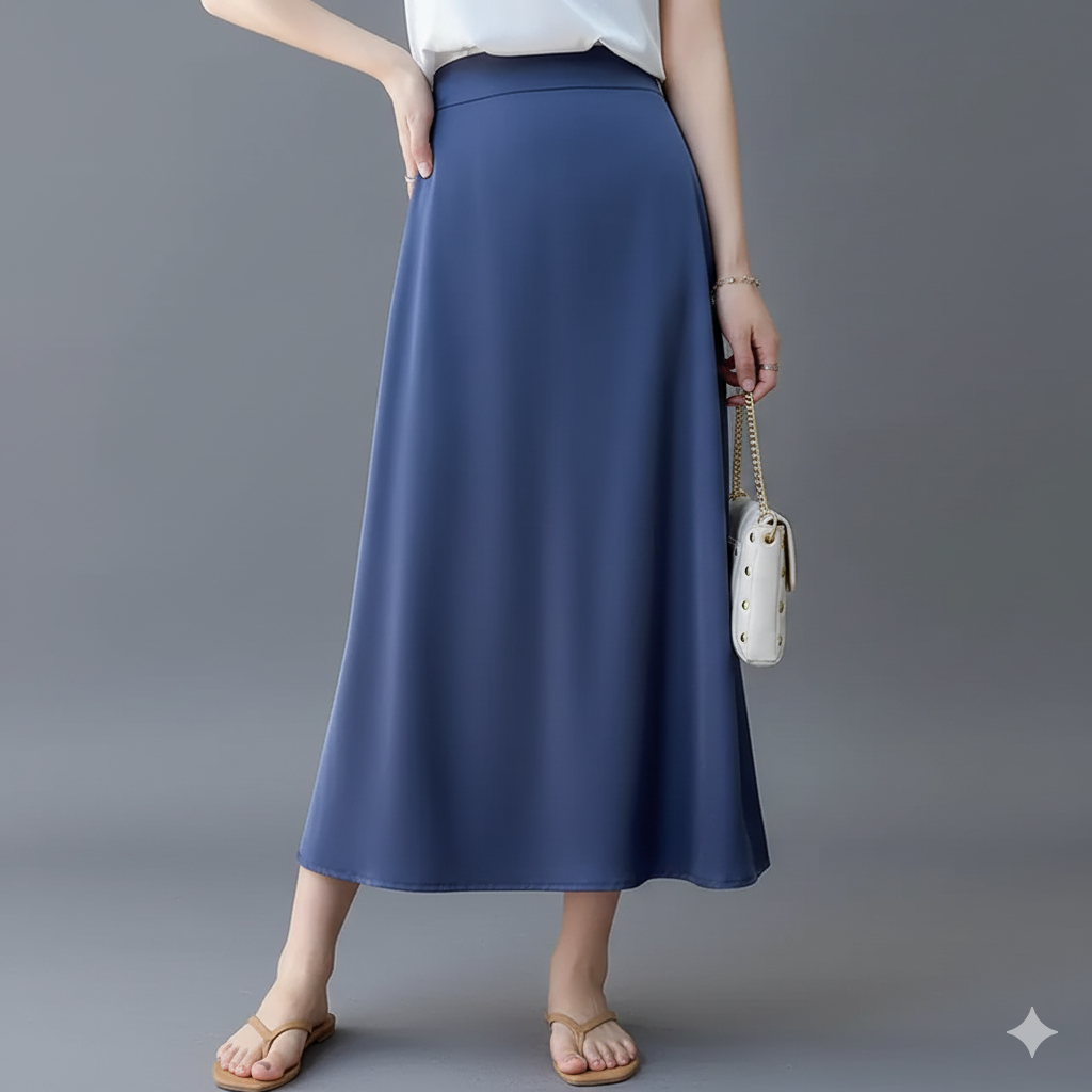 ロングスカート 優雅なシルエット 上品フレアスカート