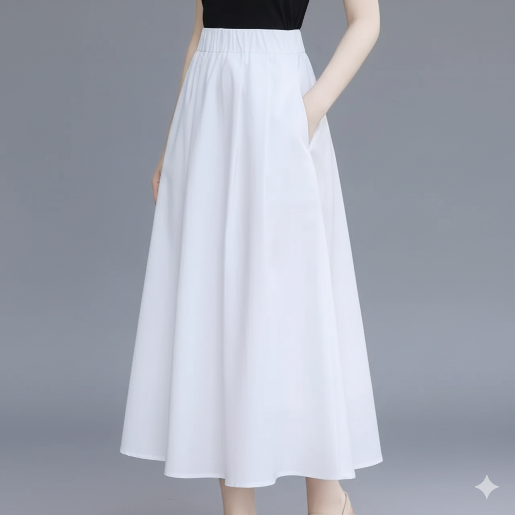 ロングスカート 優雅な揺れ感フレアスカート