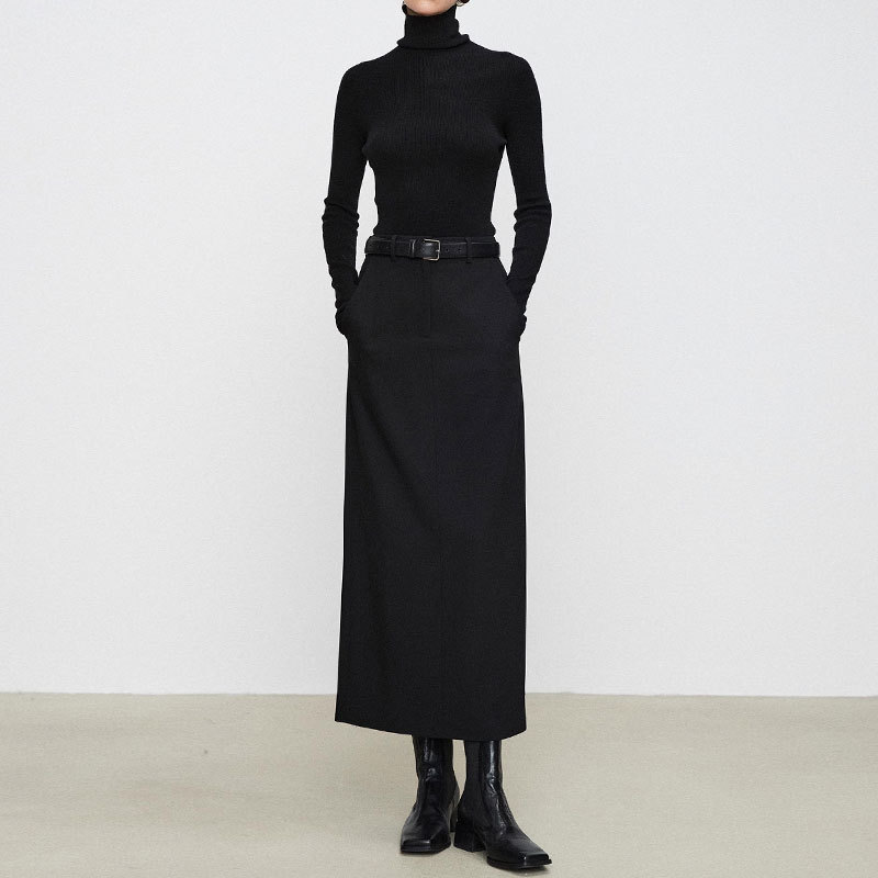 ロングスカート すっきりシルエットマキシタイトスカート