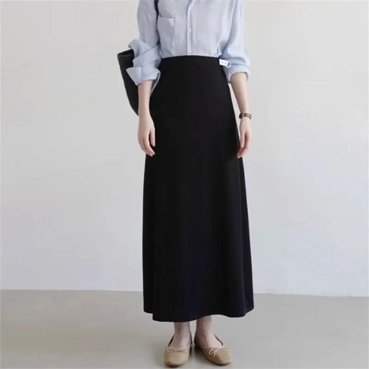 ロングスカート シンプル美シルエットマキシ丈タイトスカート